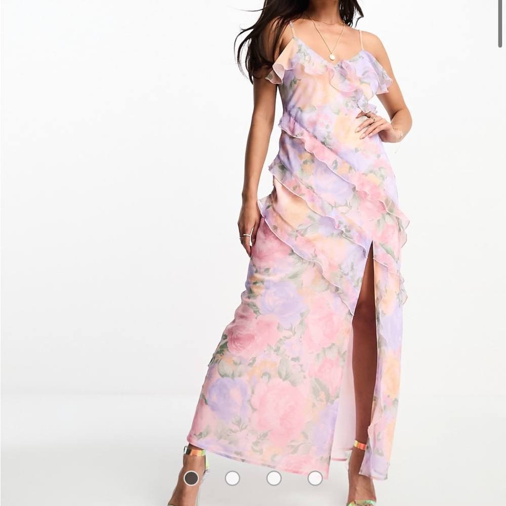 Miss Selfridge Floral Ruffle Maxi Dress